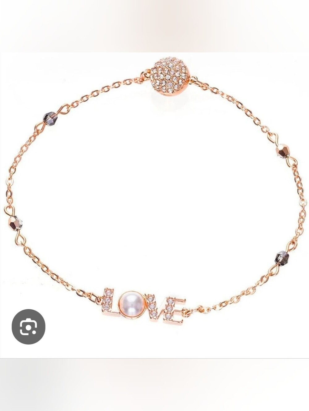 NWT Swarovski Crystal Love Bracelet In Rose Gold